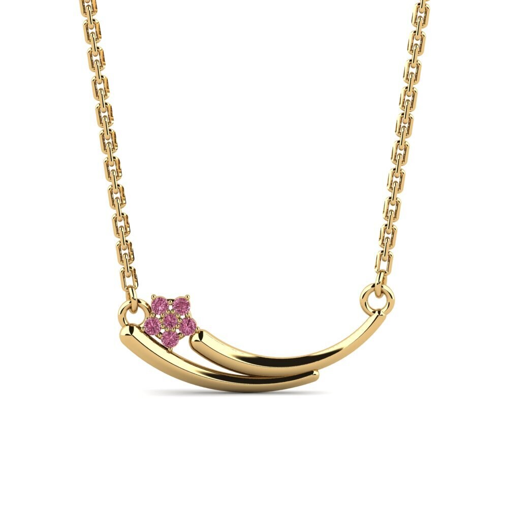 18k Oro Amarillo Granate Rhodolite Collar de Mujer Agnesge