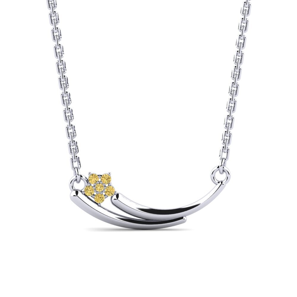 Paladio 950 Diamante Amarillo Collar de Mujer Agnesge