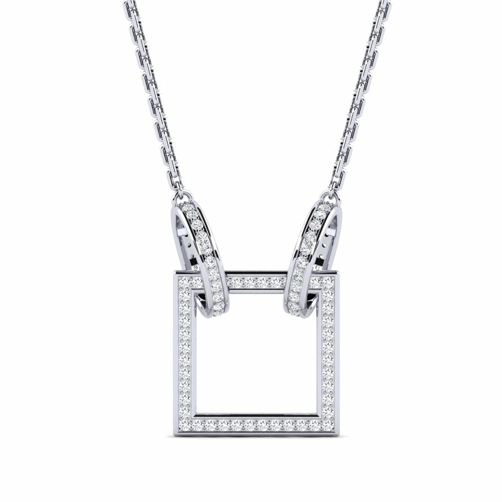 14k Oro Blanco Collar de Mujer Atlantes