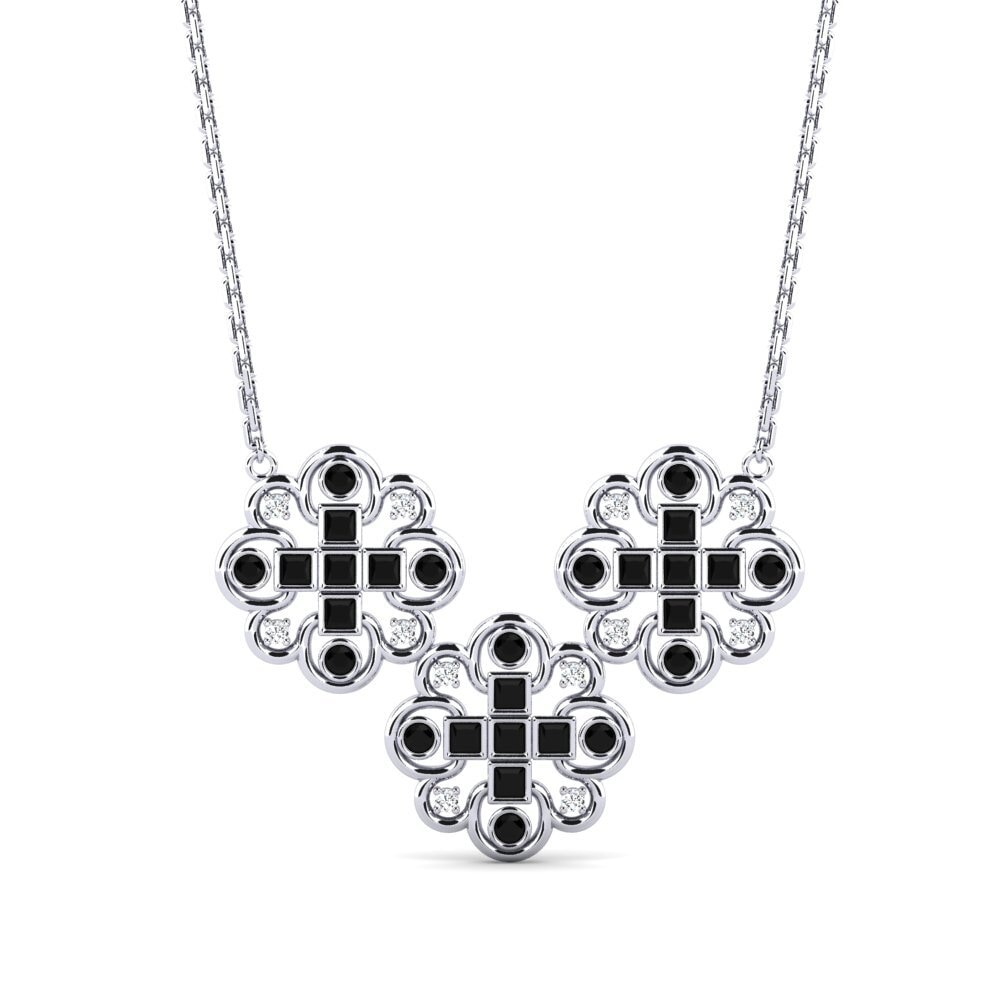 Mixed Black Sapphire Women's Necklace Azveg