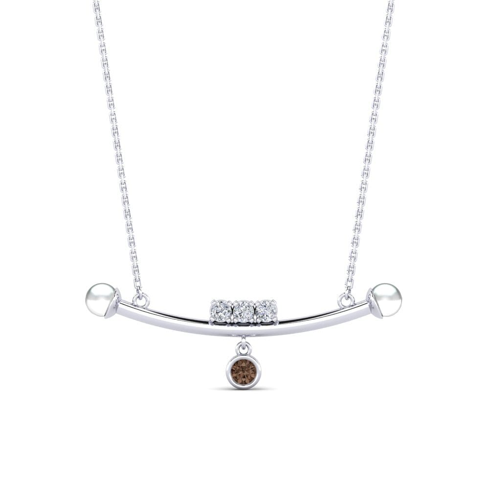 950 Platinum Smoky Quartz Women's Necklace Bhaltair