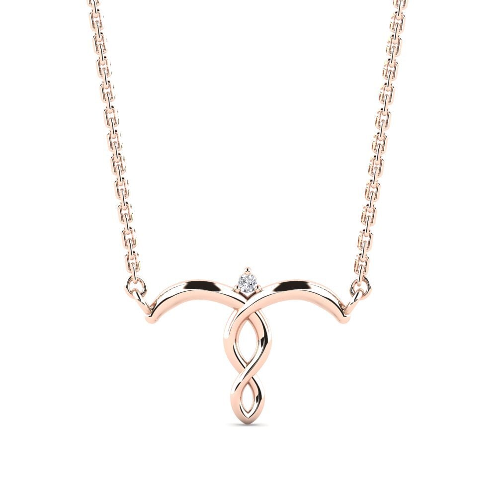 18k Oro Rosa Diamante Collar de Mujer Bobb