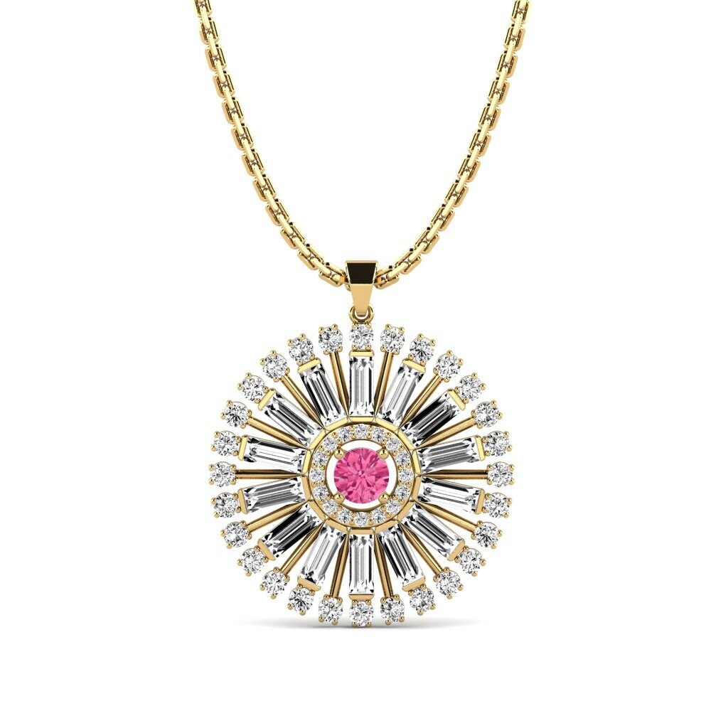 Pink Tourmaline Women's Pendant Glairya