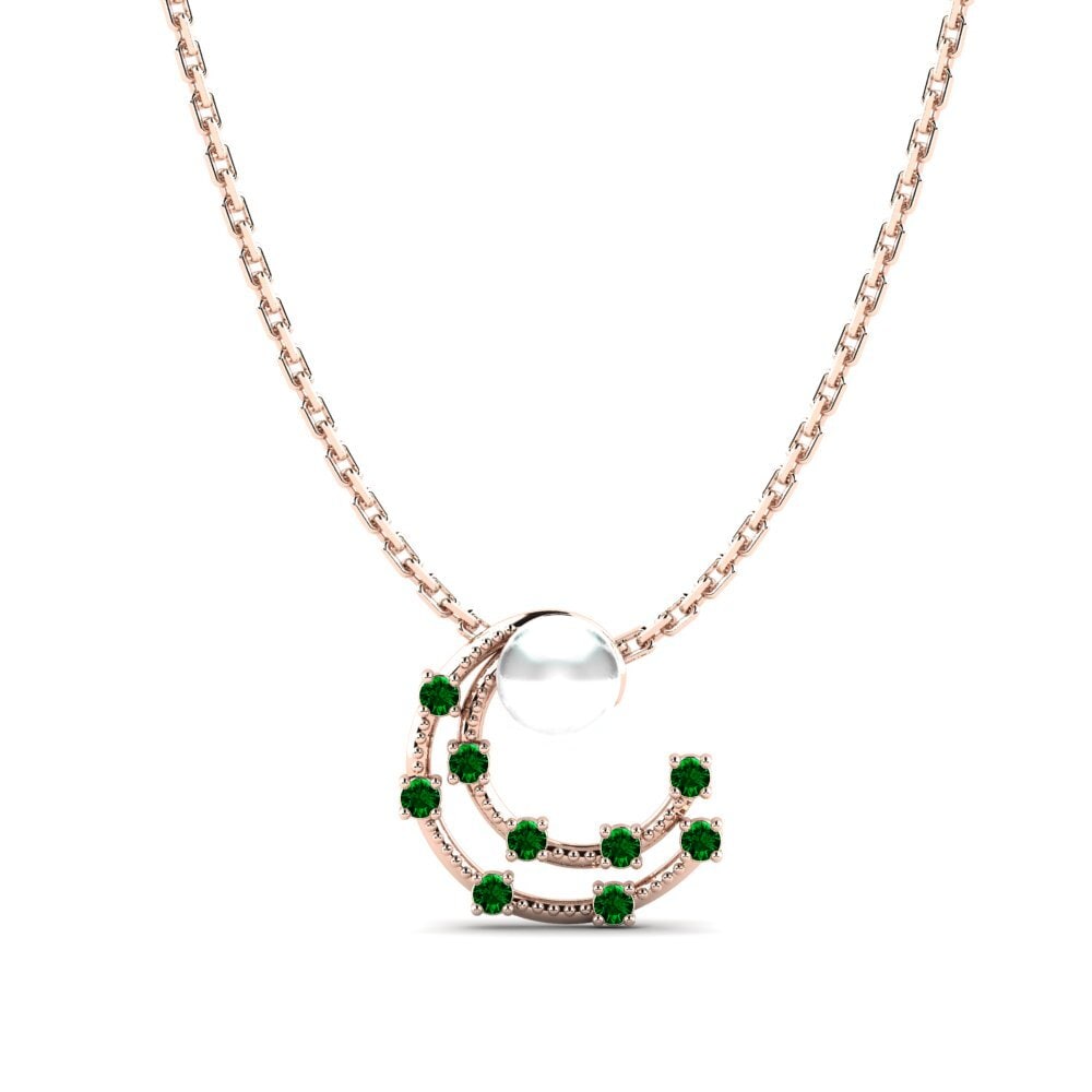 Rotgold 585 Grüner Zirkonia Damen anhänger Hazali
