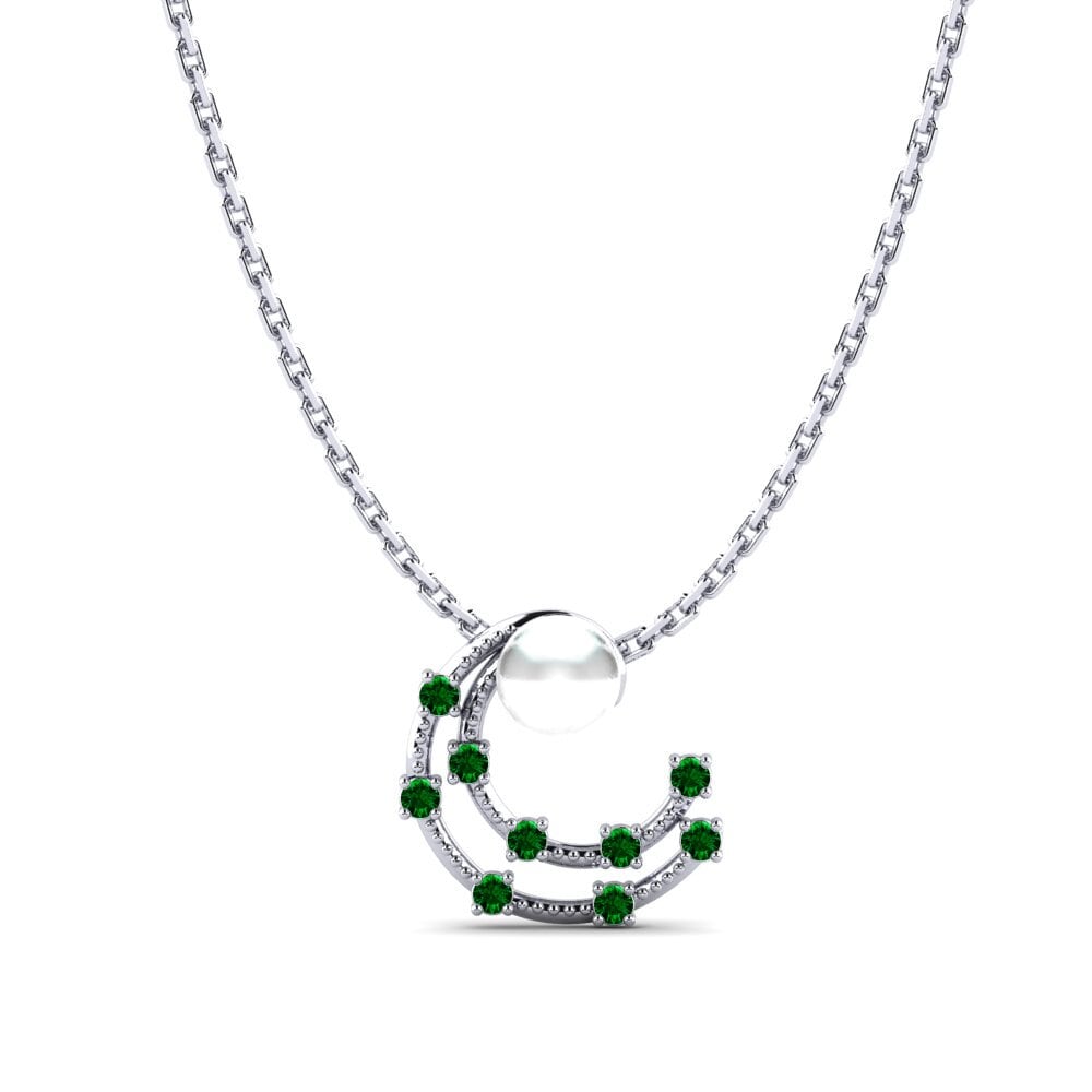 950 Palladium Grüner Zirkonia Damen anhänger Hazali