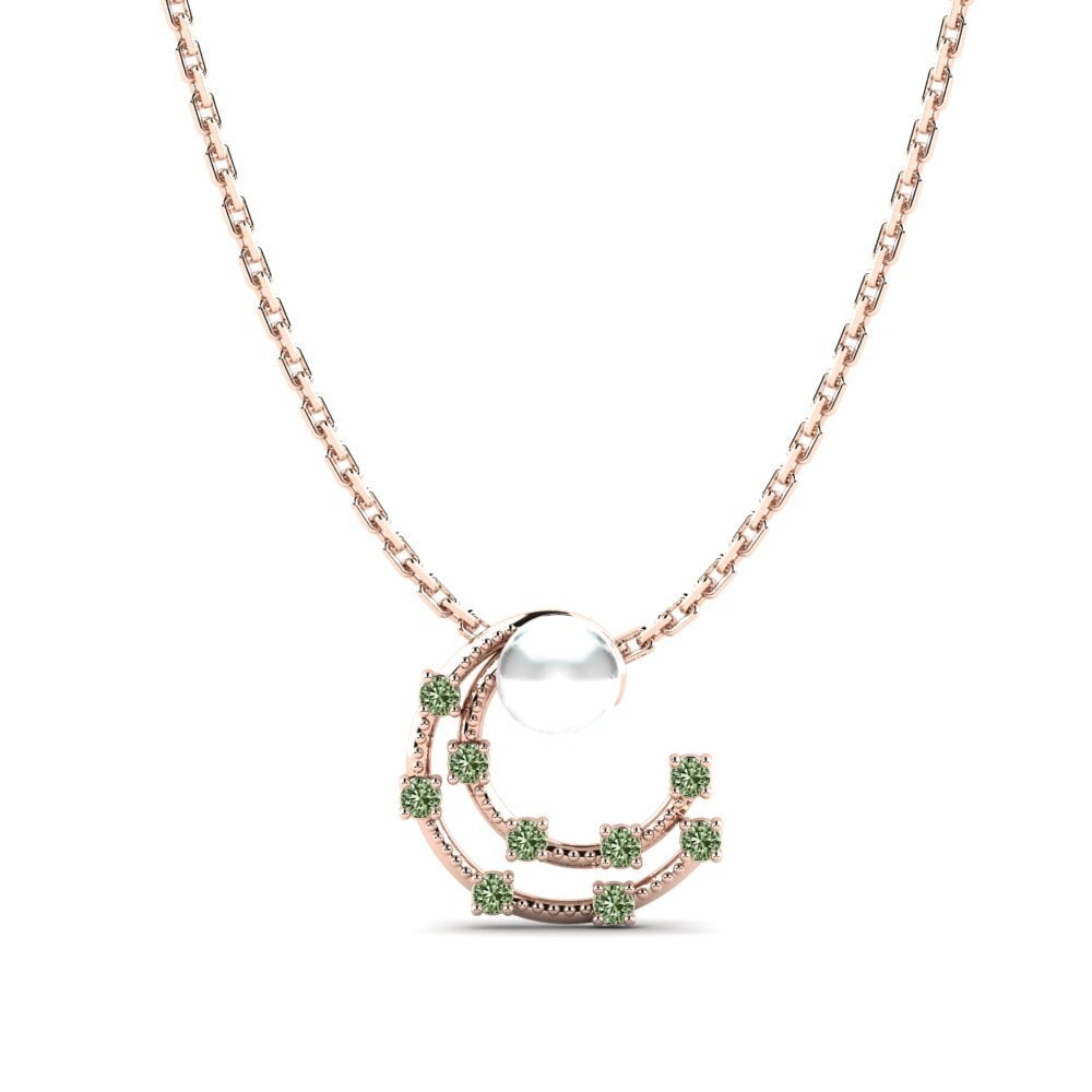Rotgold 585 Grüner Diamant Damen anhänger Hazali