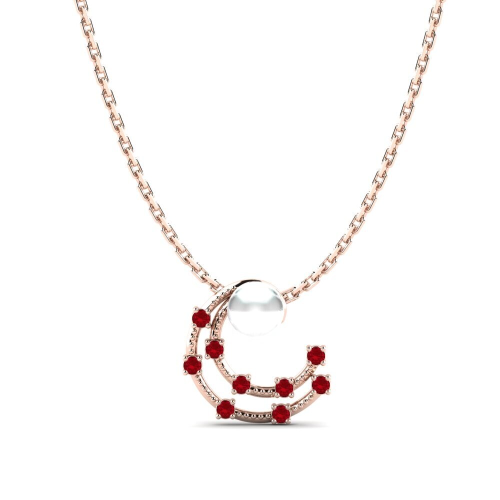 Rotgold 585 Roter Zirkonia Damen anhänger Hazali