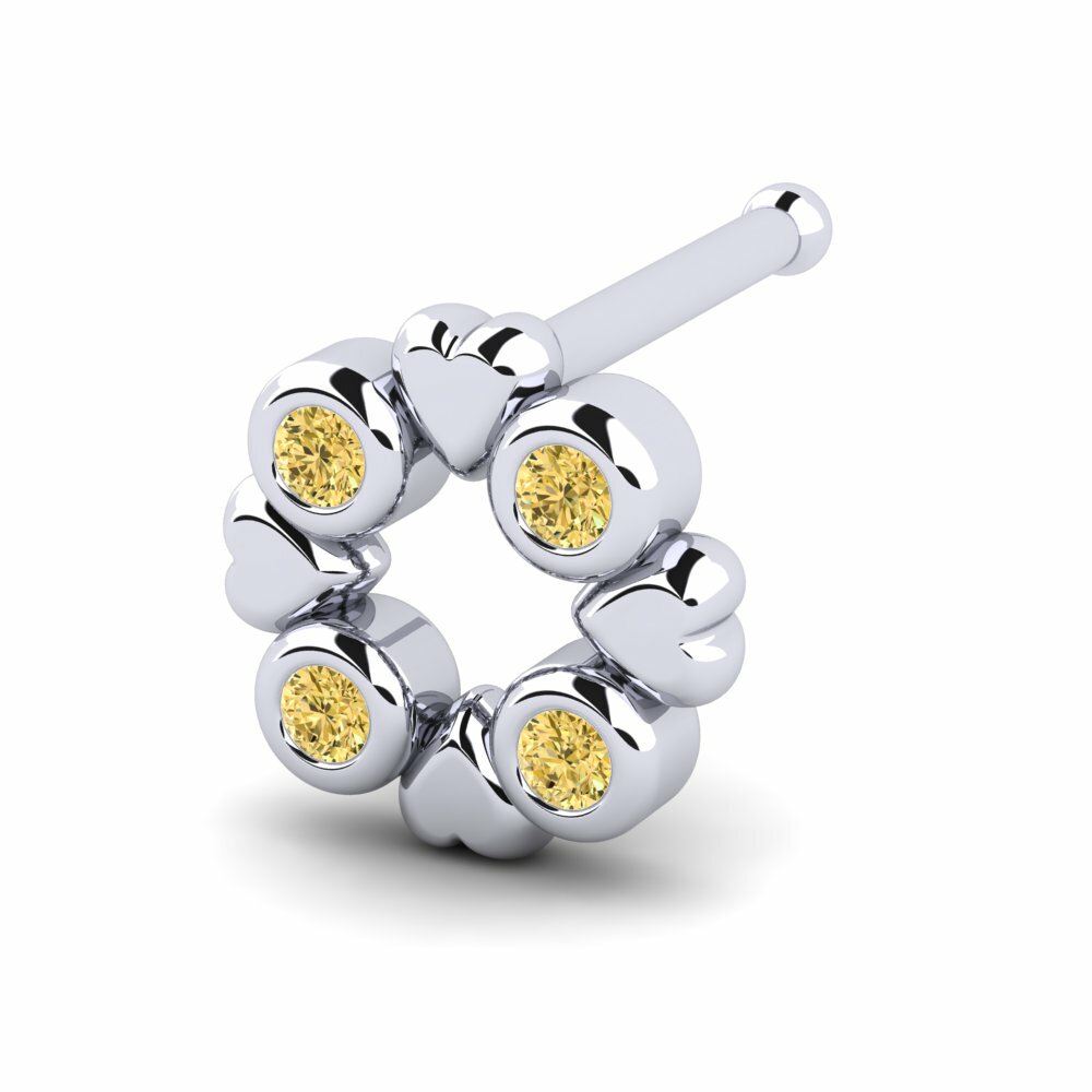 Gele Diamant Neus Pin Ationsers