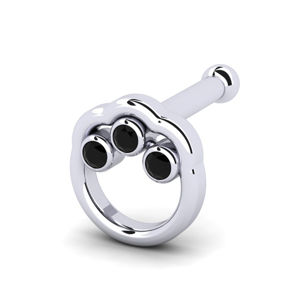 Black Sapphire Nose Pin Bishely