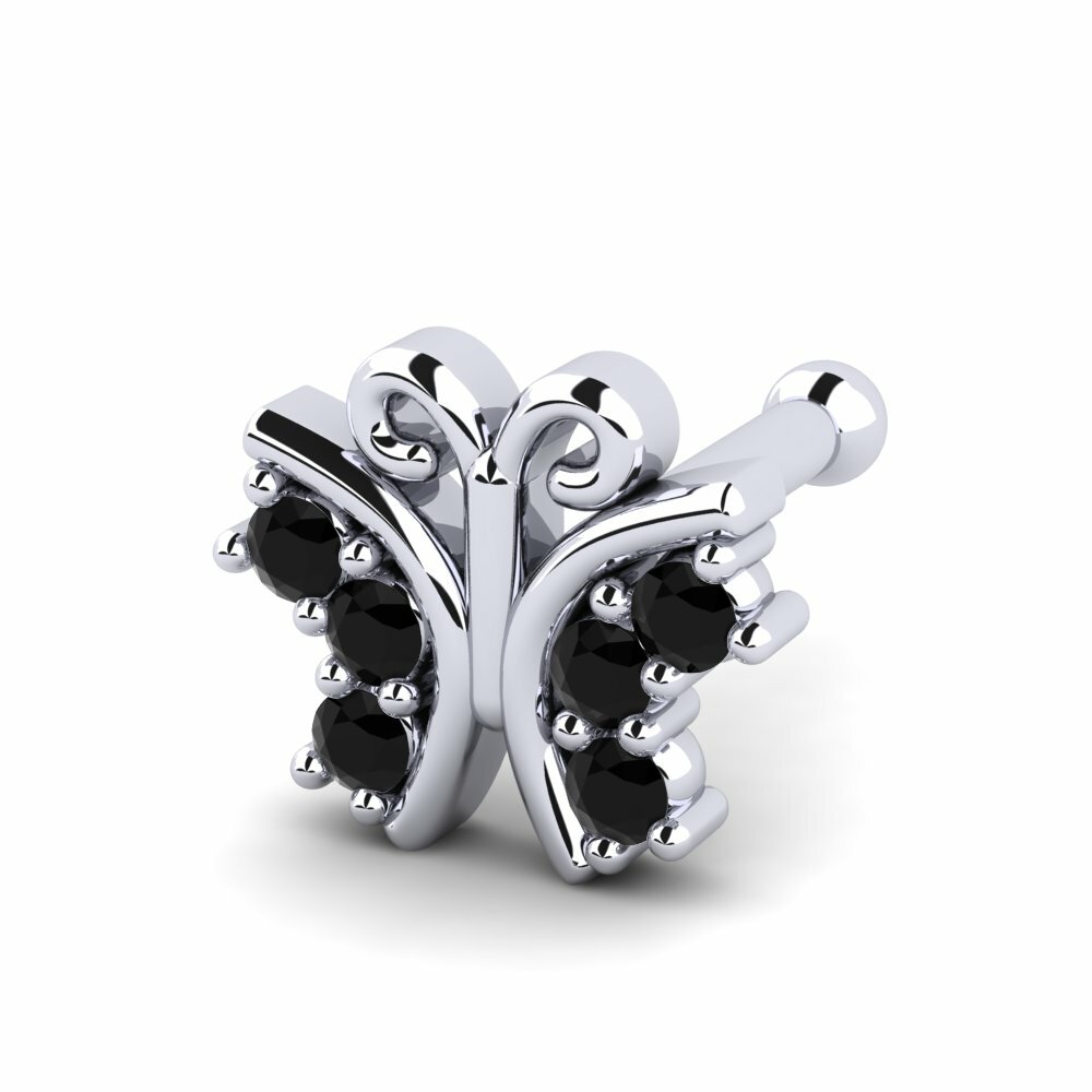 Black Sapphire Nose Pin Crunlia