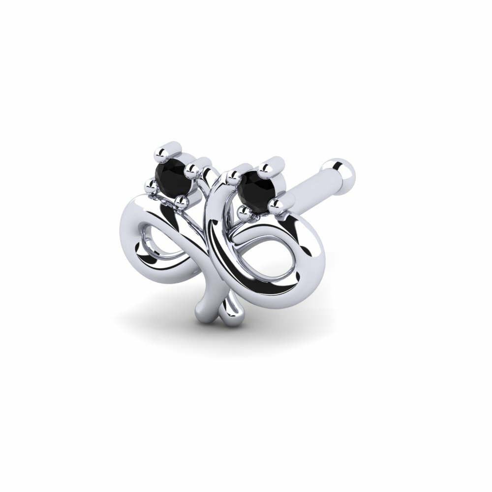 Black Sapphire Nose Pin Foxalite