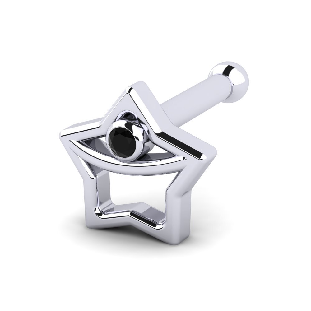 Black Sapphire Nose Pin Hagged