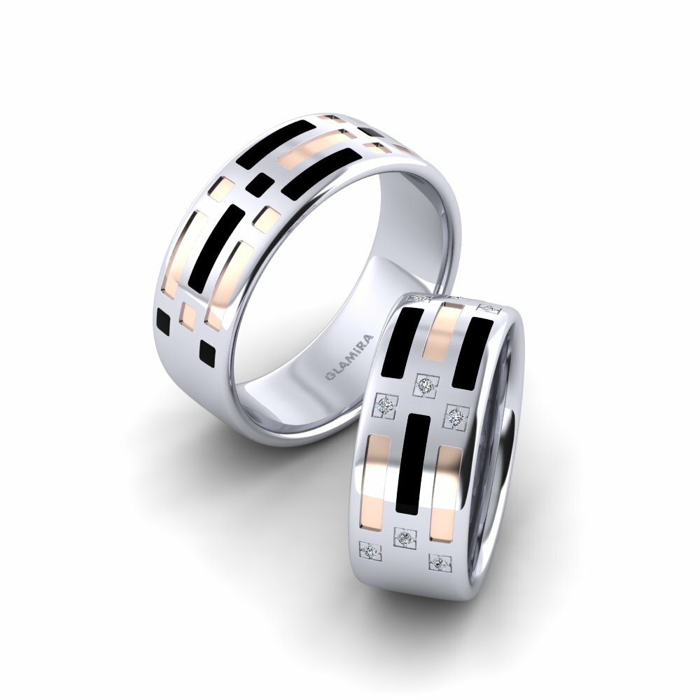18K Wit & Rood Goud Trouwring Hot Union 8 mm