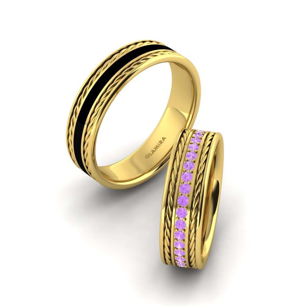 Amethyst Wedding Ring Pretty Meeting 6 mm