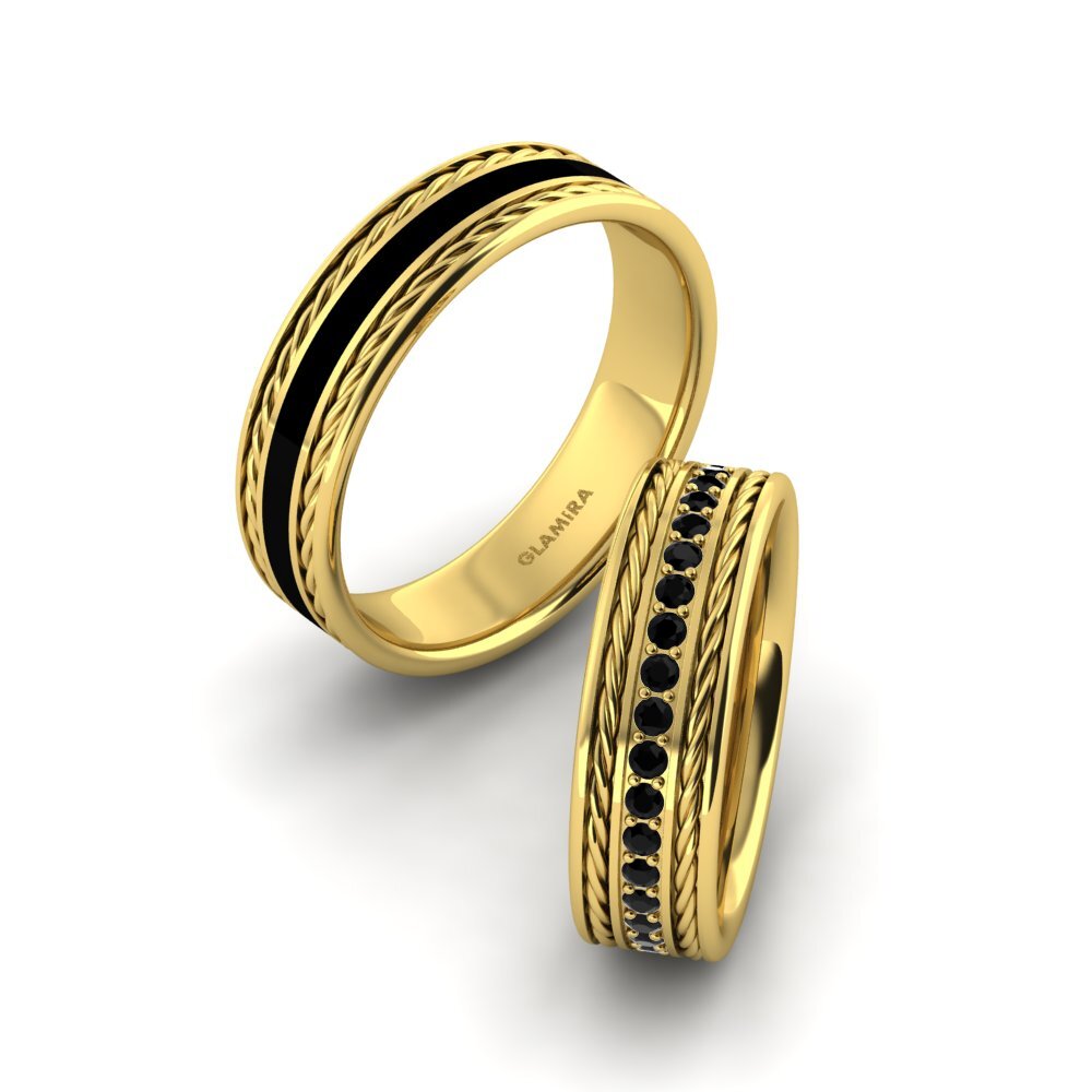 Zafiro negro Anillo de boda Pretty Meeting 6 mm