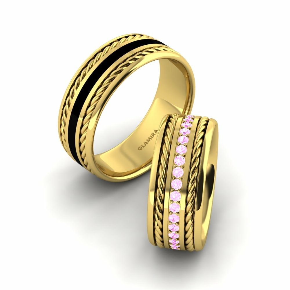 Pink Sapphire Wedding Ring Pretty Meeting 8 mm