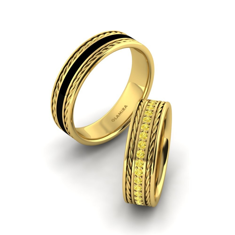 Yellow Sapphire Wedding Ring Pretty Meeting 6 mm