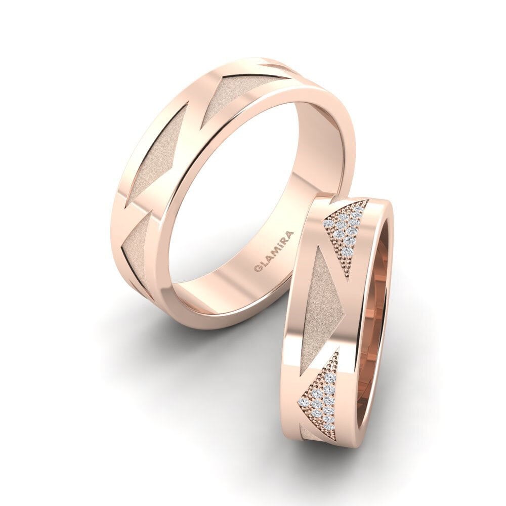 18k Oro Rosa Diamante Anillo de boda Pretty Speech 6 mm