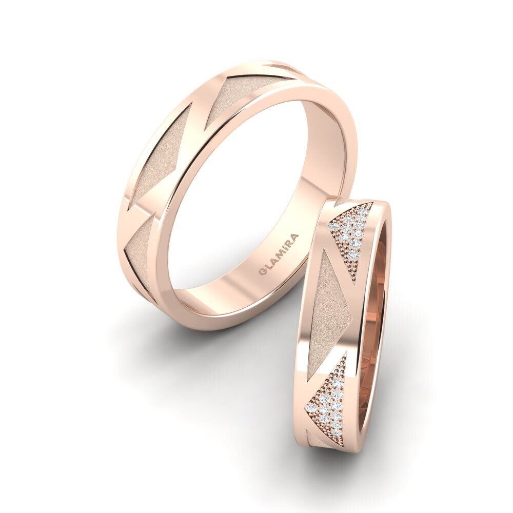 18k Oro Rosa Zafiro blanco Anillo de boda Pretty Speech 5 mm