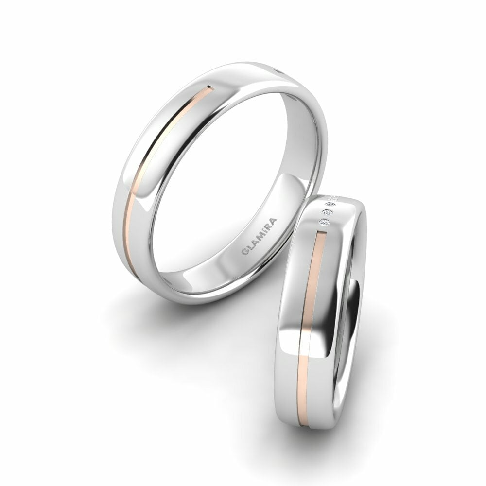 18K Wit & Rood Goud Trouwring Pretty Tender 5 mm