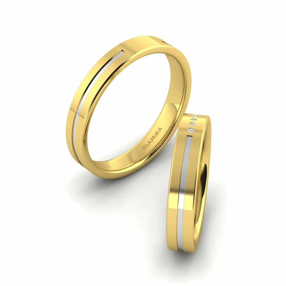 14K Geel & Wit Goud Zirkoon Trouwring Pretty Tender 4 mm