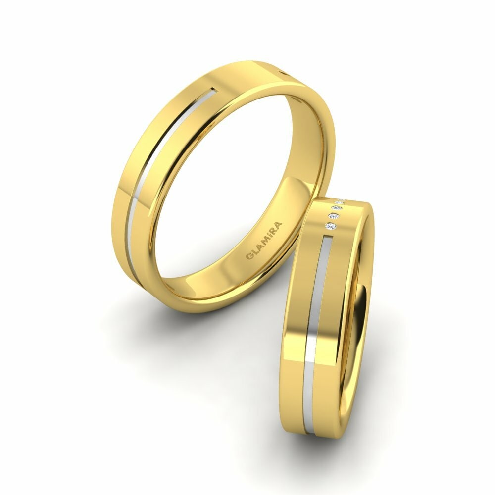 14K Geel & Wit Goud Zirkoon Trouwring Pretty Tender 5 mm