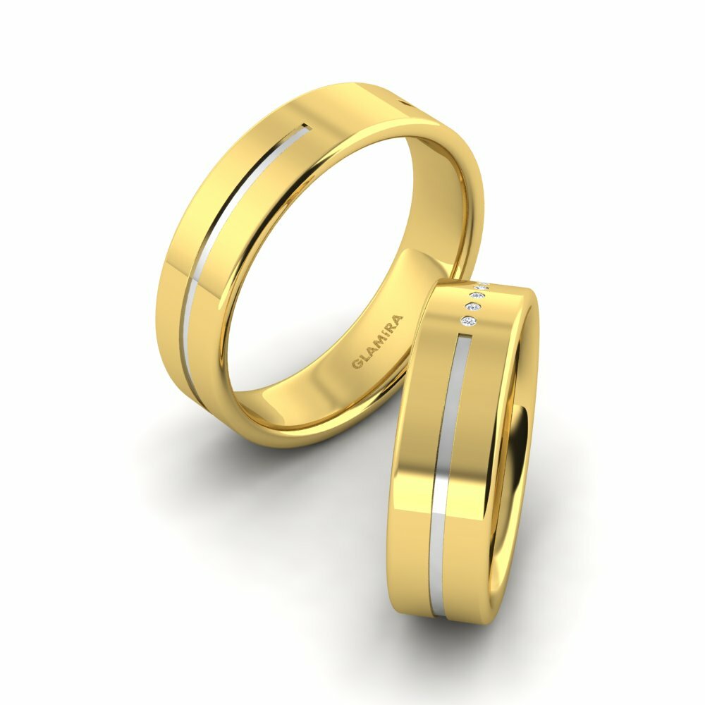 14K Geel & Wit Goud Zirkoon Trouwring Pretty Tender 6 mm