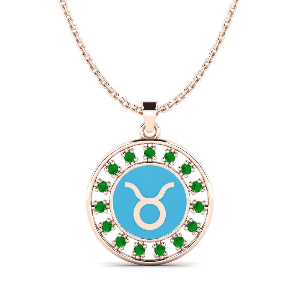 14ct Rose Gold Women's Pendant Sarsocaq - Taurus