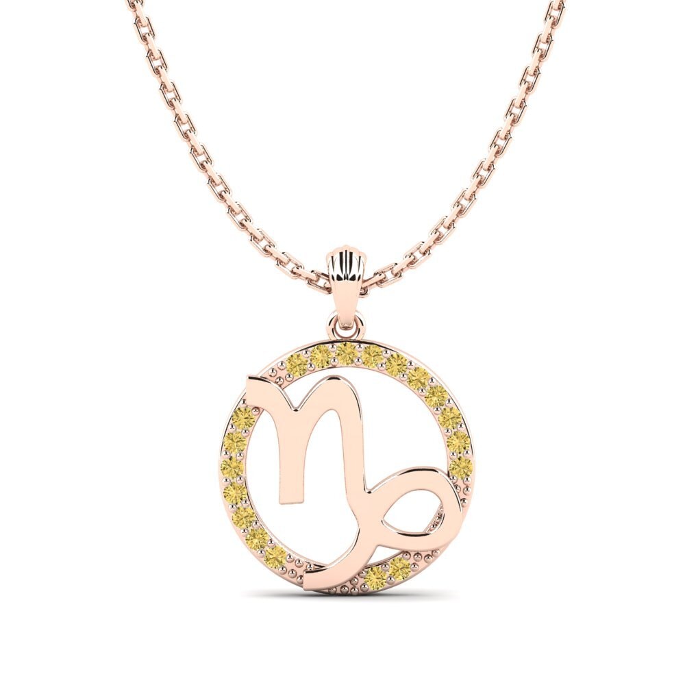 Gele Diamant Dames Hanger Sulnes - Capricorn