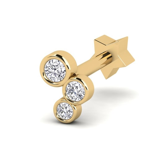 Piercing de trago Cneen Oro Amarillo 585 & Diamante