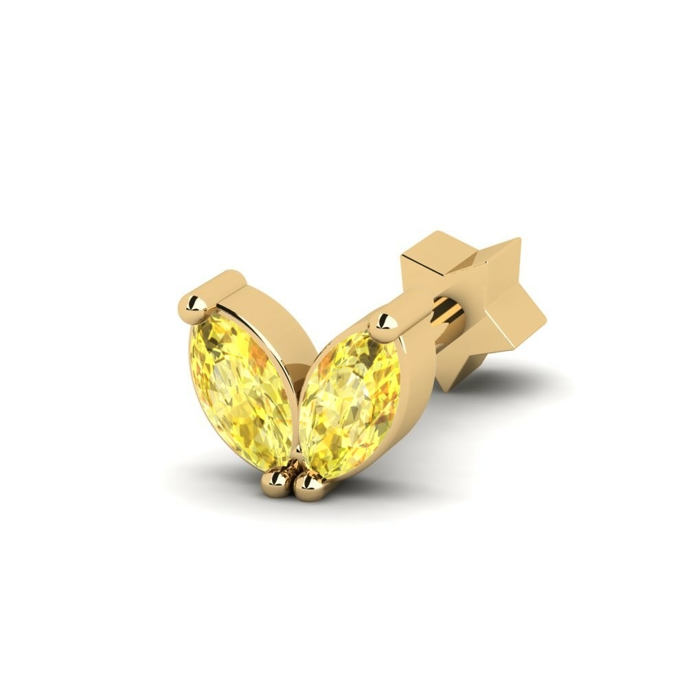 Yellow Sapphire Tragus Piercing Onor