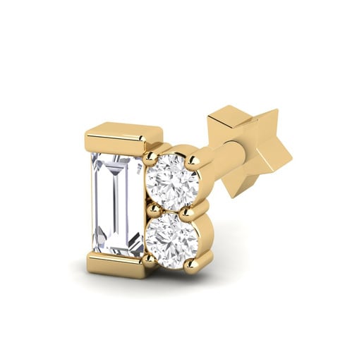 Piercing de trago Pyrrit Oro Amarillo 585 & Diamante & Zafiro blanco