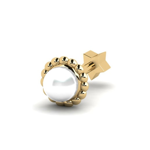 Tragus Piercing Tred 585 Yellow Gold & White Pearl