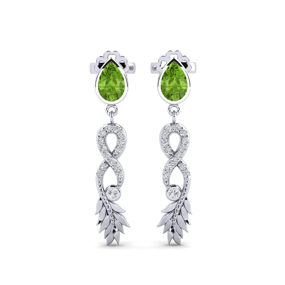 950 Platinum Peridot Women's Earring Fortuin