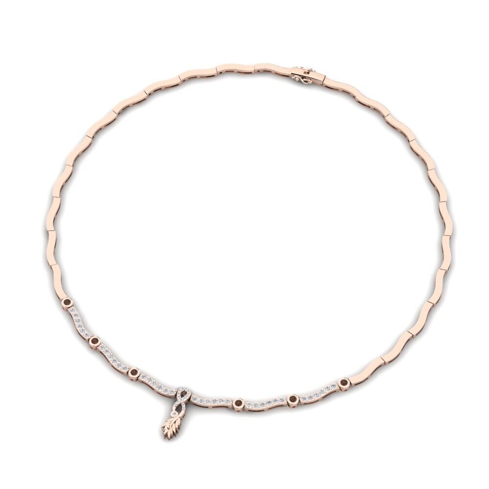 9ct Rose Gold Smoky Quartz Collier Siempre