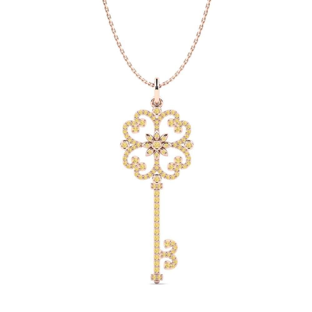 Gele Diamant Dames Hanger Lucinda