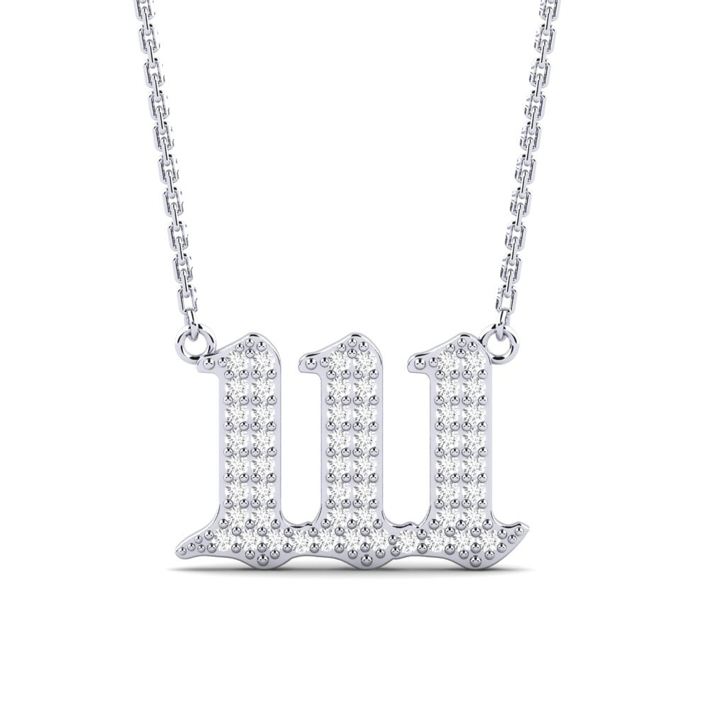 White sapphire Women's Necklace Angel Number 111