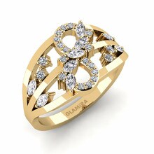 Anillo Roseus Oro Amarillo 585 & Diamante & Cristal de Swarovski