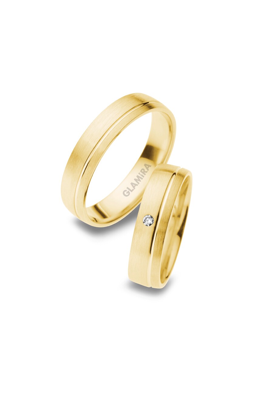 Or Jaune 18k Bague de Mariage Unique Fashion