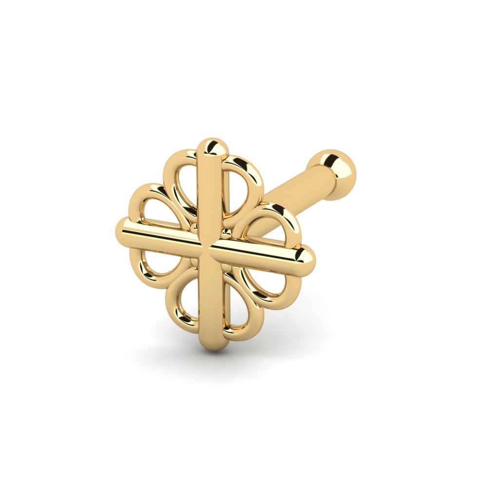 18K Geel Goud Neus Pin Dass