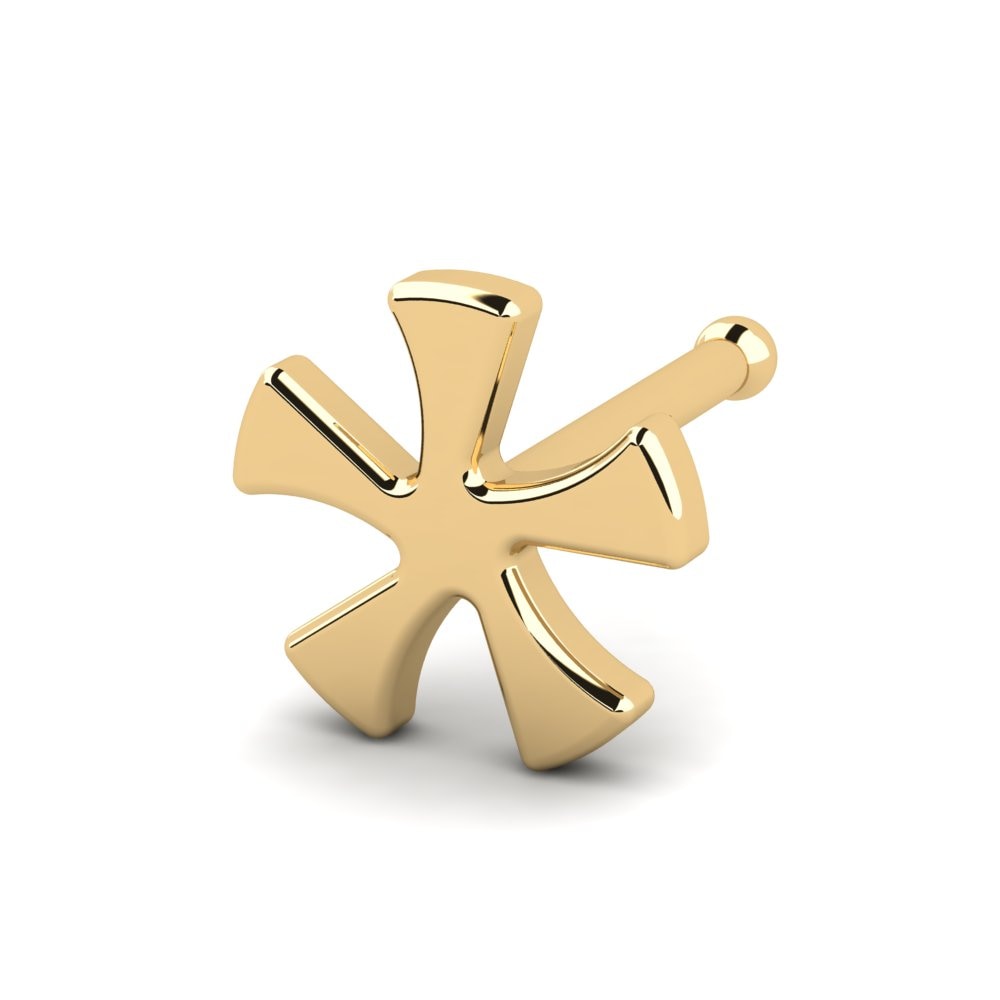 18K Geel Goud Neus Pin Einge