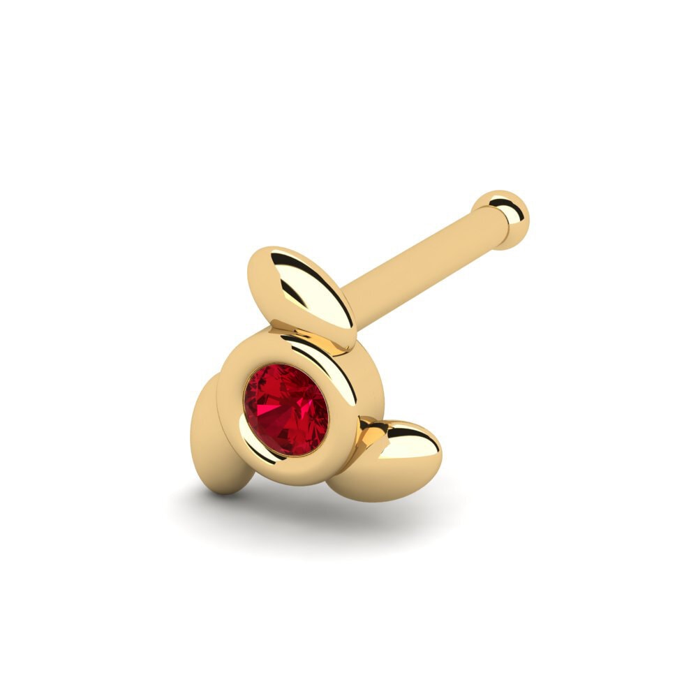 Red Zirconia Nose Pin Adnes