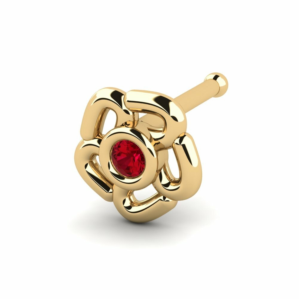 Red Zirconia Nose Pin Lemynd
