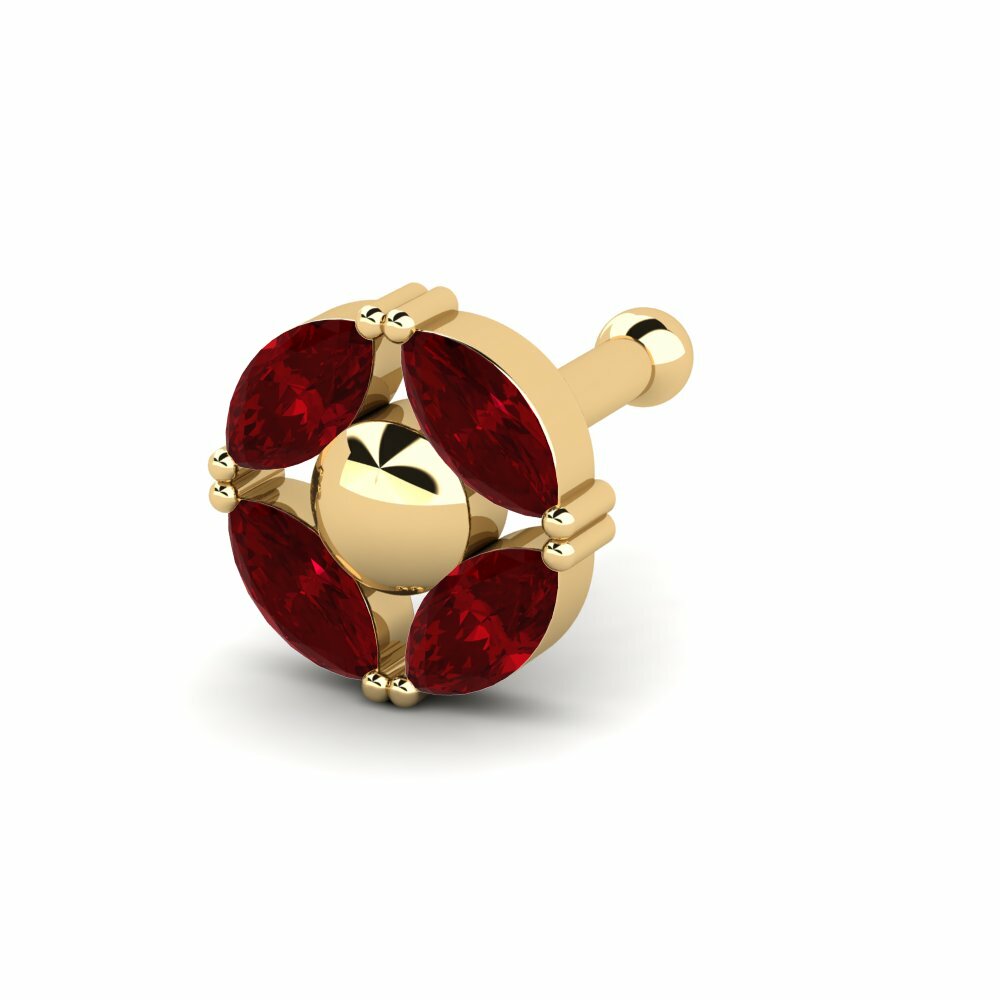 Red Zirconia Nose Pin Pareden