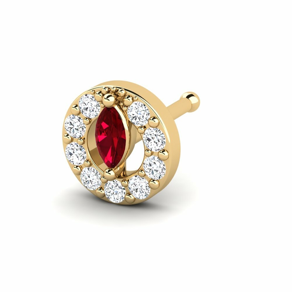 Red Zirconia Nose Pin Peqarp