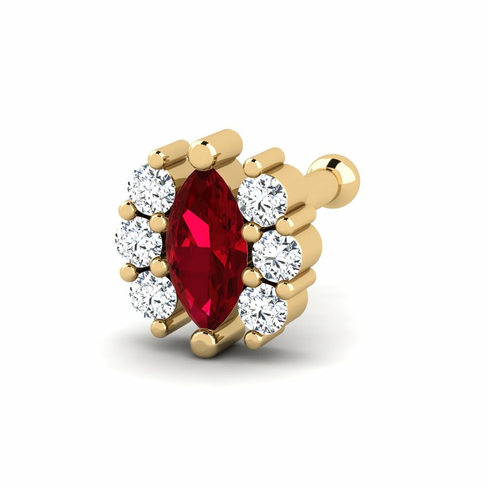 Red Zirconia Nose Pin Plifale