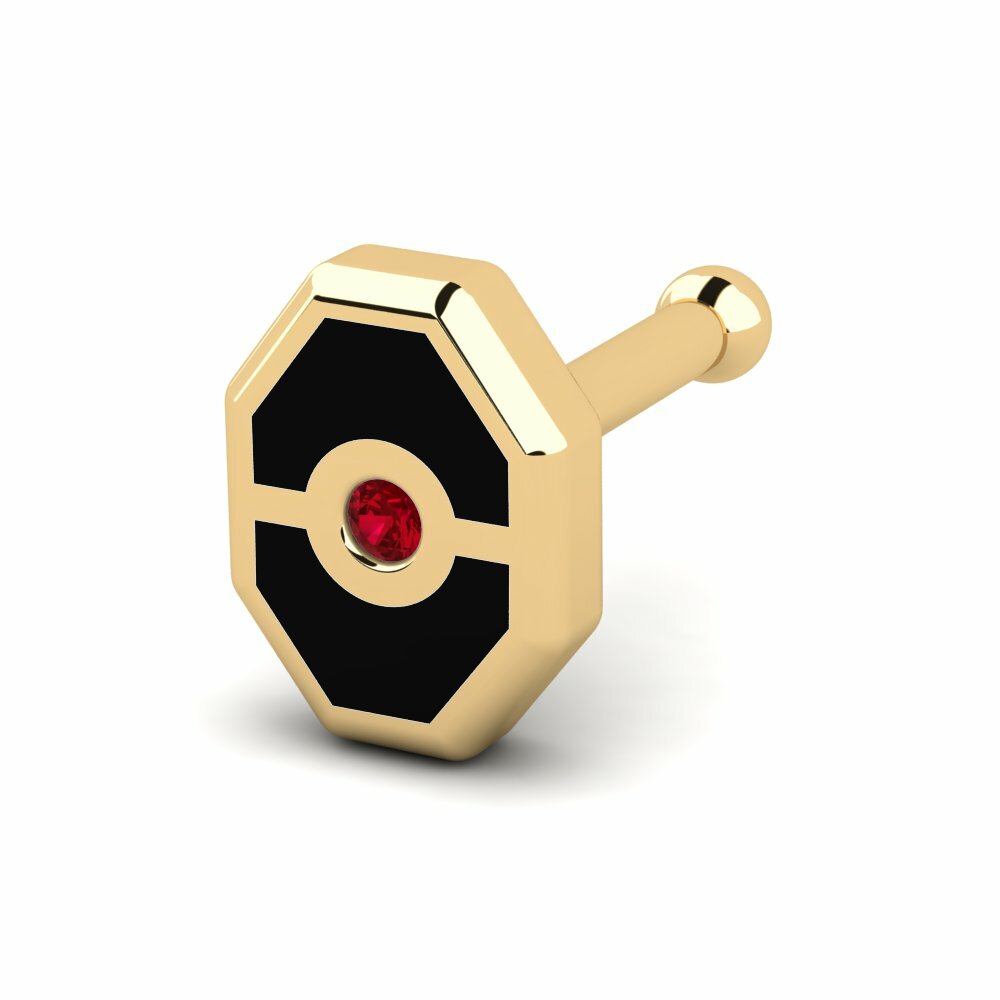 Red Zirconia Nose Pin Prain