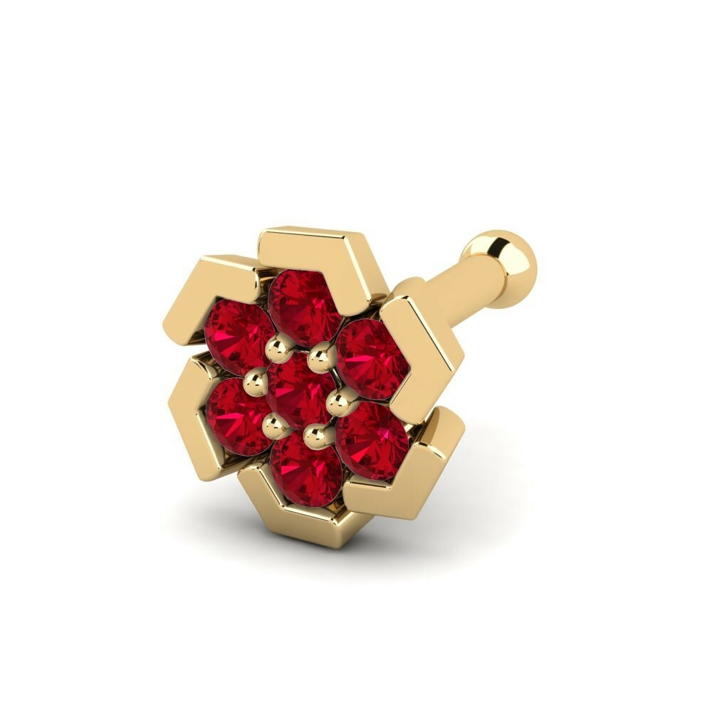 Red Zirconia Nose Pin Provtelis