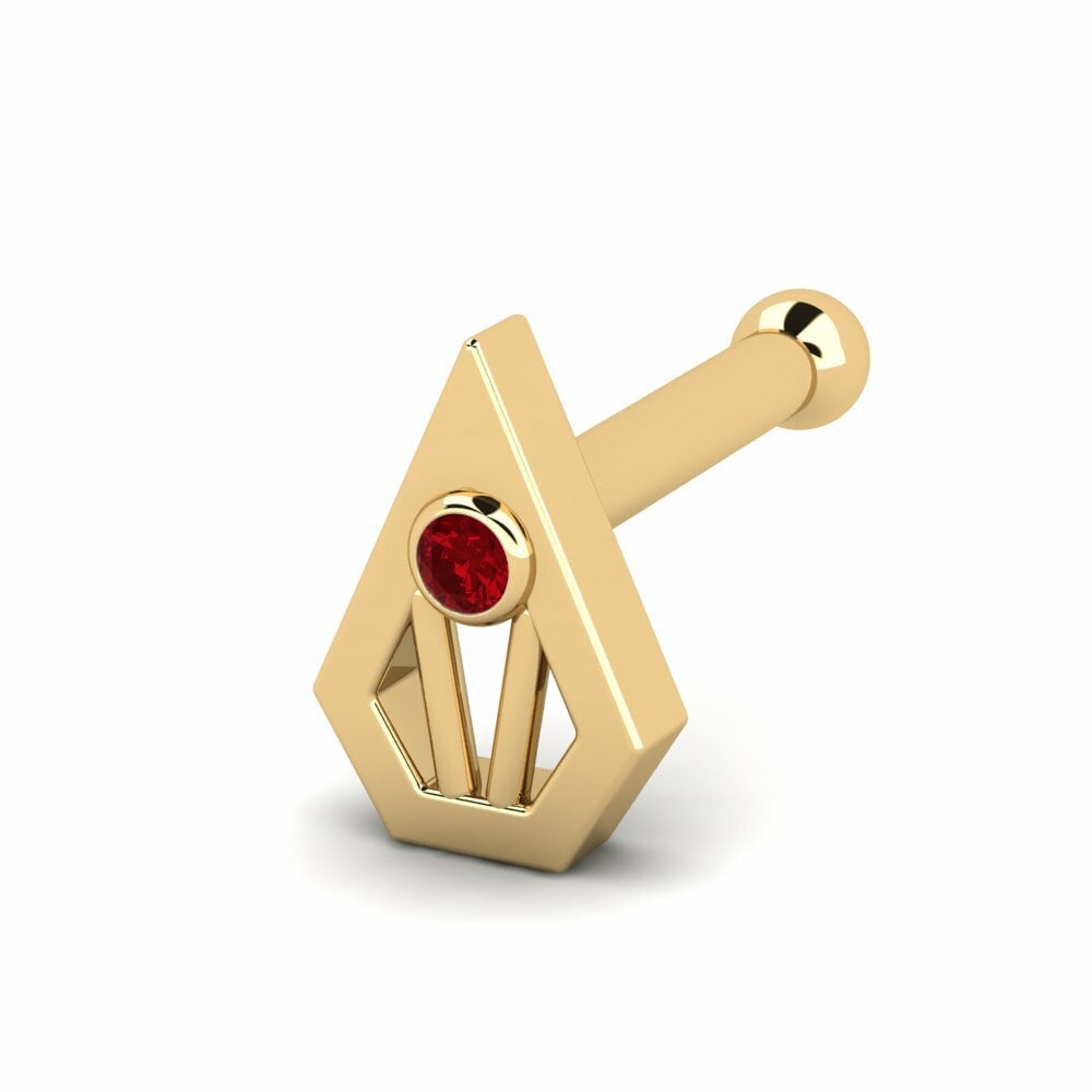 Red Zirconia Nose Pin Qiameth