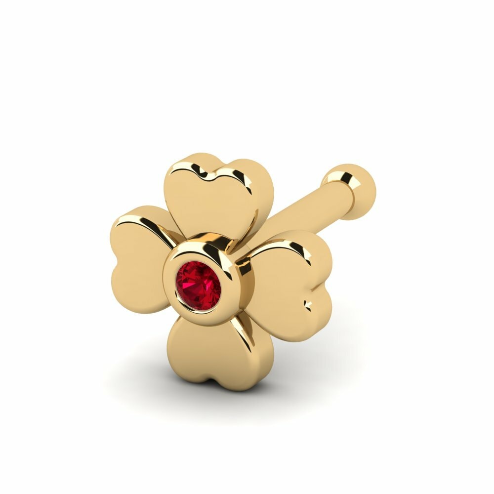 Red Zirconia Nose Pin Rendo